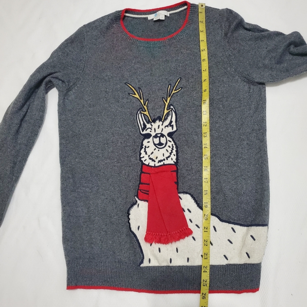 Boden Llama Holiday Sweater Gray Women Medium - Picture 9 of 9